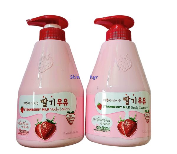 Kwailnara Strawberry Body Milk Cleanser and Lotion DUO Supply