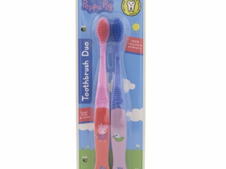 Spazzolino da Denti Per Bambini Peppa Pig Rosa Azzurro (2 Unità) Hot on Sale