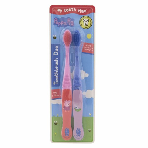 Spazzolino da Denti Per Bambini Peppa Pig Rosa Azzurro (2 Unità) Hot on Sale