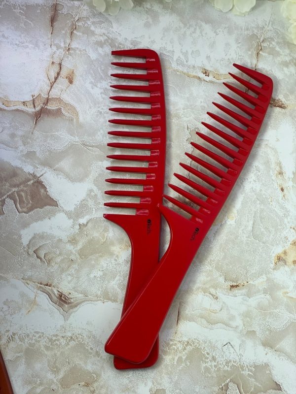 Bone Detangling Wooden Comb - Red Online now